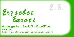 erzsebet baroti business card